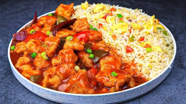 Egg Fried Rice With Chicken Manchurian (50 Box)